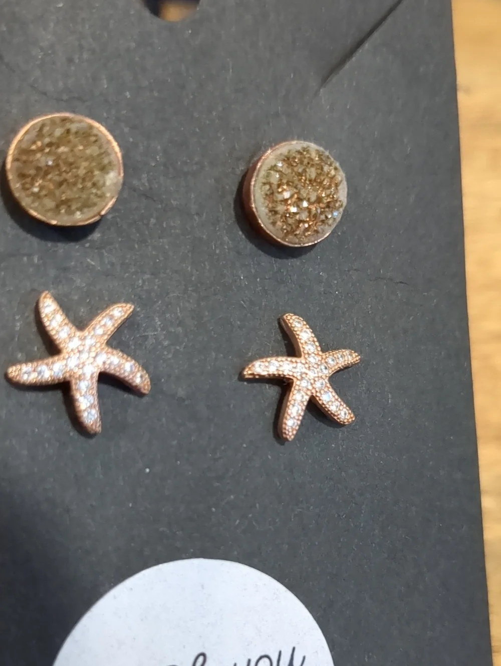 Druzy & Starfish Sterling Silver Earring Set - Women Jewelry